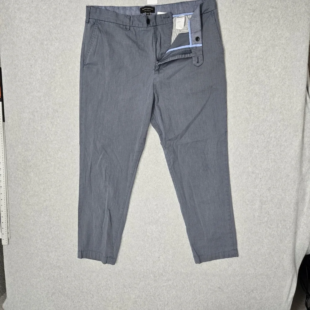 Banana Republic Men‎ Pants 38X32 Gray Chino Slim-Tapered Fit Slim